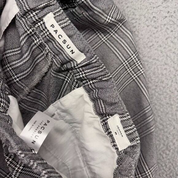 Pacsun Dress Pants Men's medium Gray Black Houndstooth Elastic Waist Casual Flat - Picture 9 of 11